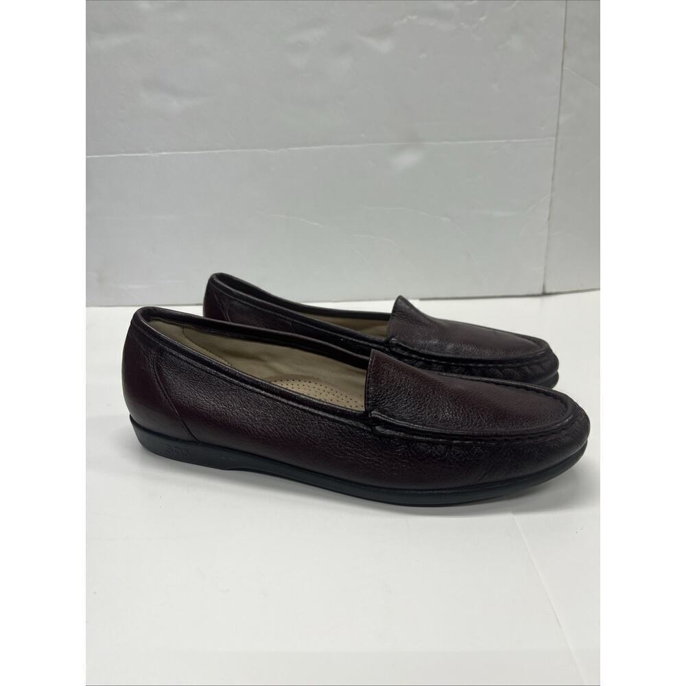 SAS Simplify Women’s 10N Red Leather Loafers Flats Tripad Comfort Shoes